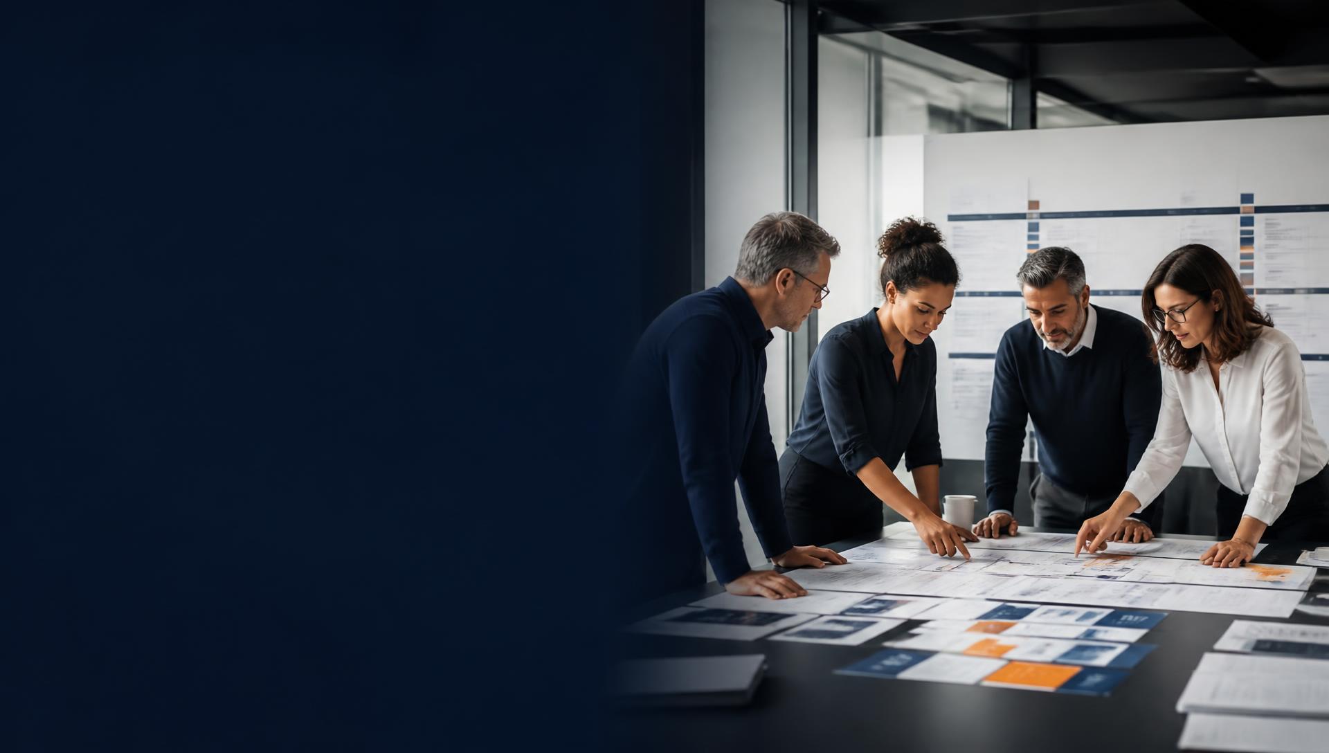 Enterprise leaders reviewing an AI and customer experience plan — Pronix.ai guides and outlooks.