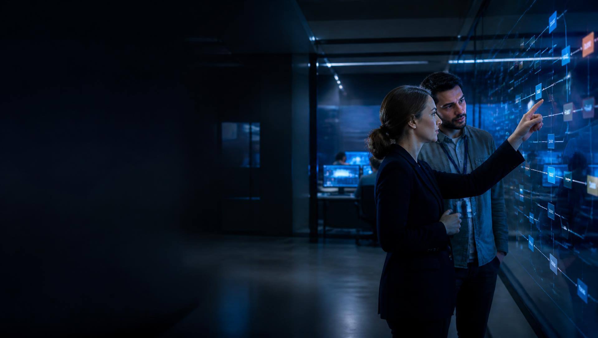 Enterprise team designing production AI agents — agentic AI implementation services from Pronix.ai.