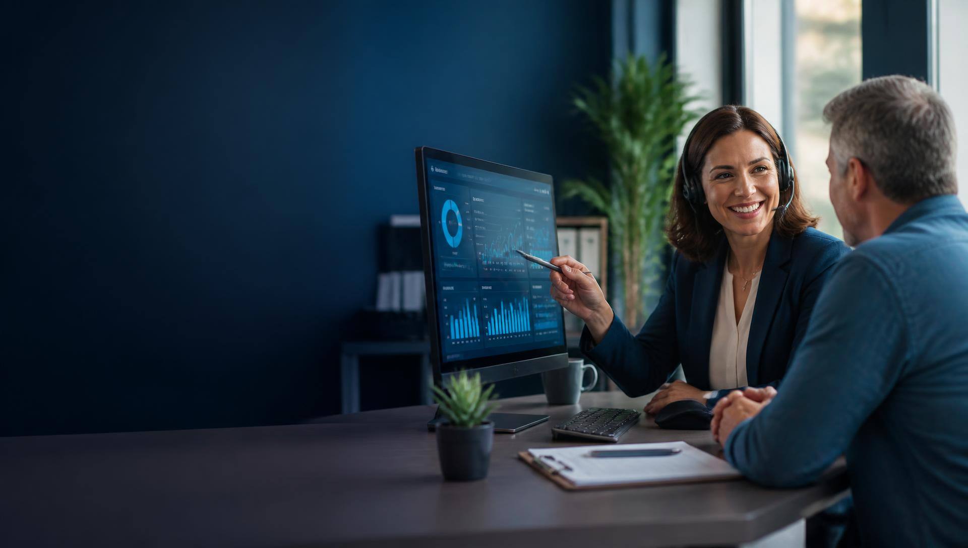 Insurance claims adjuster reviewing property damage with a policyholder — AI-assisted claims and underwriting from pronix.ai.