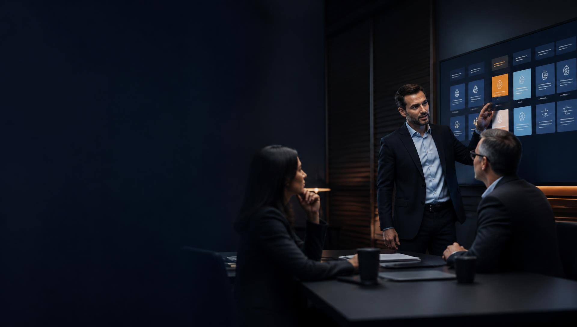 Executive strategy session on an enterprise AI and CX roadmap — Pronix.ai strategy consulting.