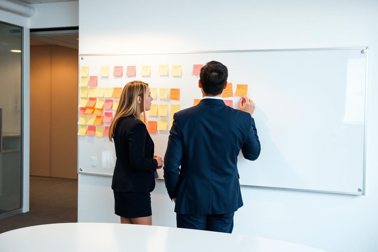 Business analysts mapping enterprise AI and CX use cases on a planning wall — Pronix.ai use case library.